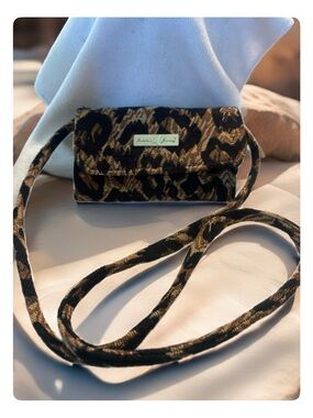 Isabella Fiore Leopard Jacquard Crossbody Bag with Gold Plate -